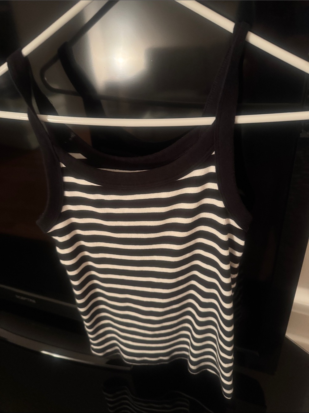 GAP Black & White Striped Ribbed Tank Top NWOT